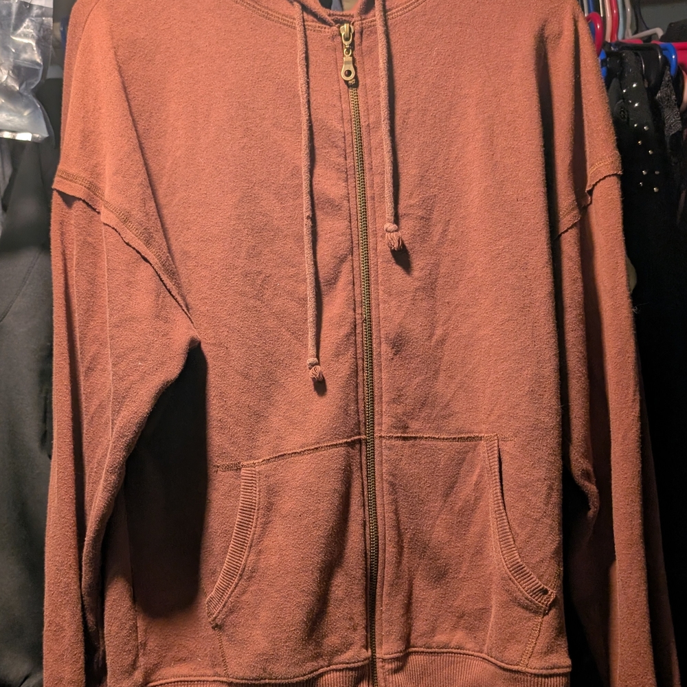 Aeropostale Brown Zip-Up  Hoodirulp and Relaxed Fit